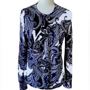 Tommy Hilfinger Pima Cotton Cardigan( Navy/ White/Gray) ( M )